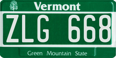 VT license plate ZLG668