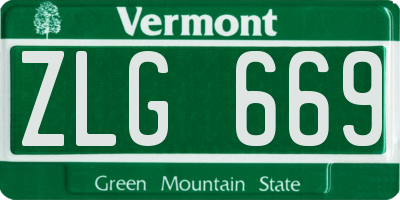 VT license plate ZLG669