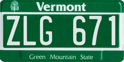 VT license plate ZLG671