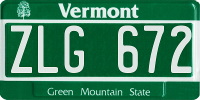 VT license plate ZLG672