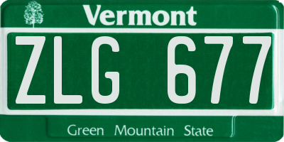 VT license plate ZLG677