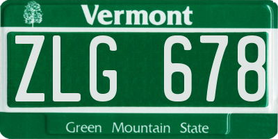 VT license plate ZLG678