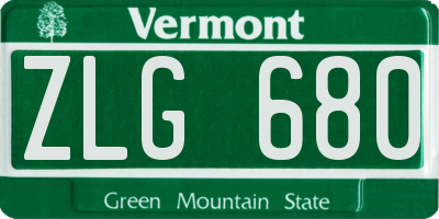VT license plate ZLG680