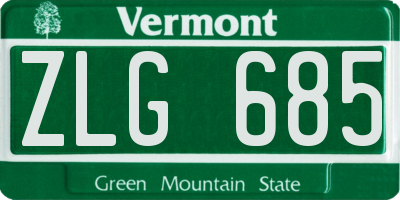 VT license plate ZLG685