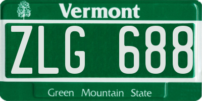 VT license plate ZLG688