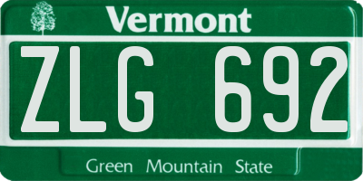 VT license plate ZLG692