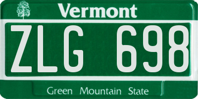 VT license plate ZLG698