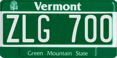 VT license plate ZLG700