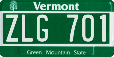 VT license plate ZLG701