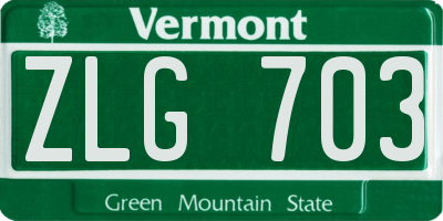 VT license plate ZLG703