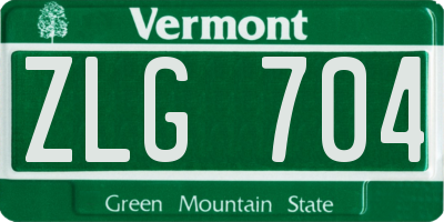 VT license plate ZLG704