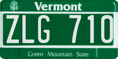 VT license plate ZLG710
