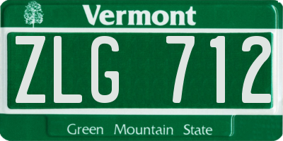 VT license plate ZLG712