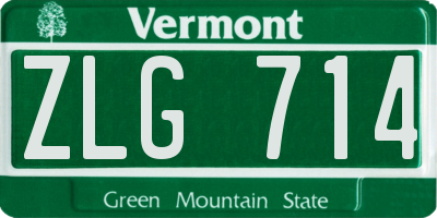 VT license plate ZLG714