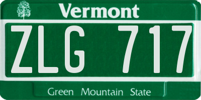 VT license plate ZLG717
