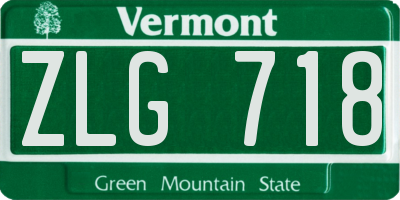 VT license plate ZLG718