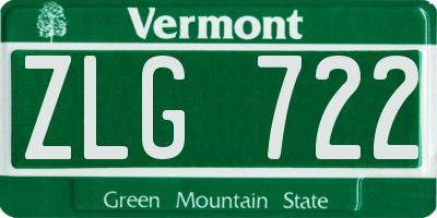 VT license plate ZLG722