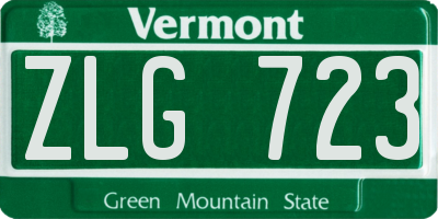 VT license plate ZLG723