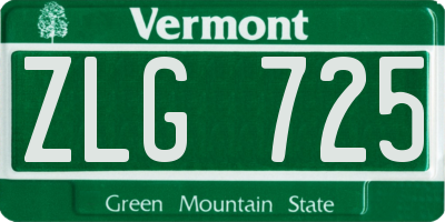 VT license plate ZLG725