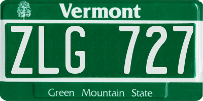 VT license plate ZLG727