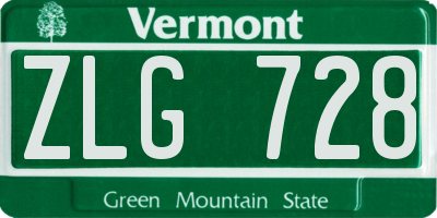 VT license plate ZLG728