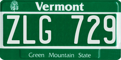 VT license plate ZLG729