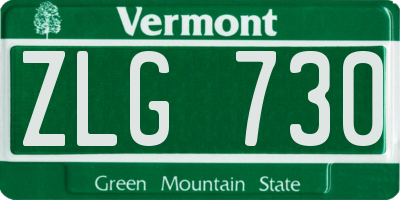 VT license plate ZLG730