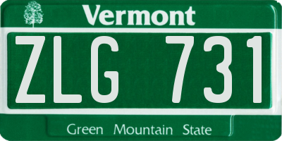 VT license plate ZLG731