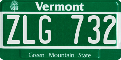 VT license plate ZLG732