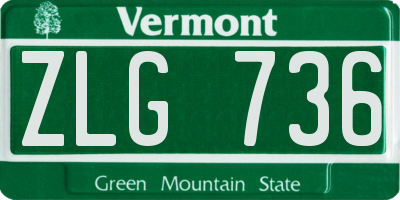 VT license plate ZLG736