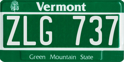 VT license plate ZLG737