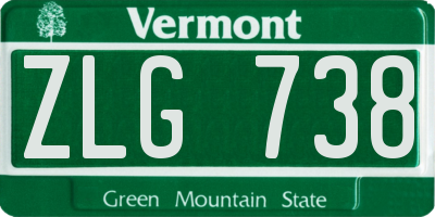 VT license plate ZLG738