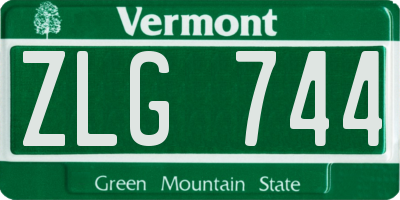 VT license plate ZLG744