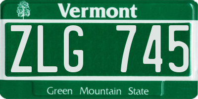 VT license plate ZLG745