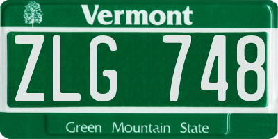 VT license plate ZLG748
