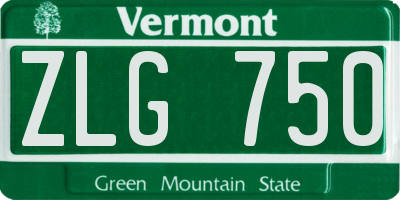 VT license plate ZLG750