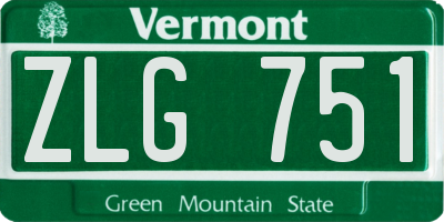 VT license plate ZLG751