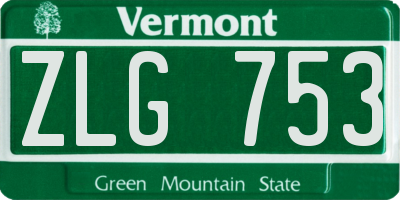 VT license plate ZLG753