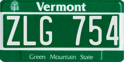 VT license plate ZLG754