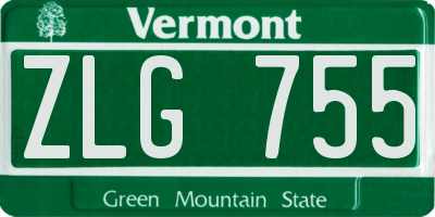 VT license plate ZLG755