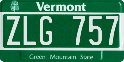 VT license plate ZLG757