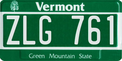 VT license plate ZLG761