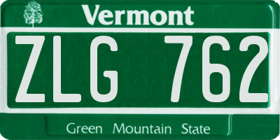 VT license plate ZLG762