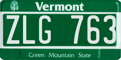 VT license plate ZLG763