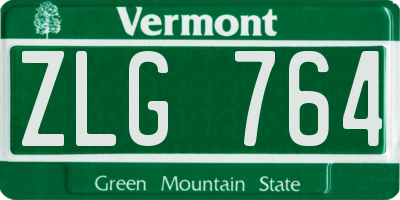 VT license plate ZLG764