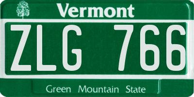 VT license plate ZLG766