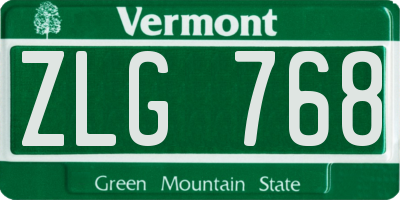 VT license plate ZLG768