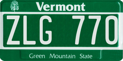 VT license plate ZLG770
