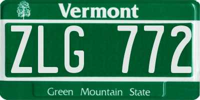 VT license plate ZLG772