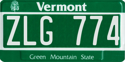 VT license plate ZLG774